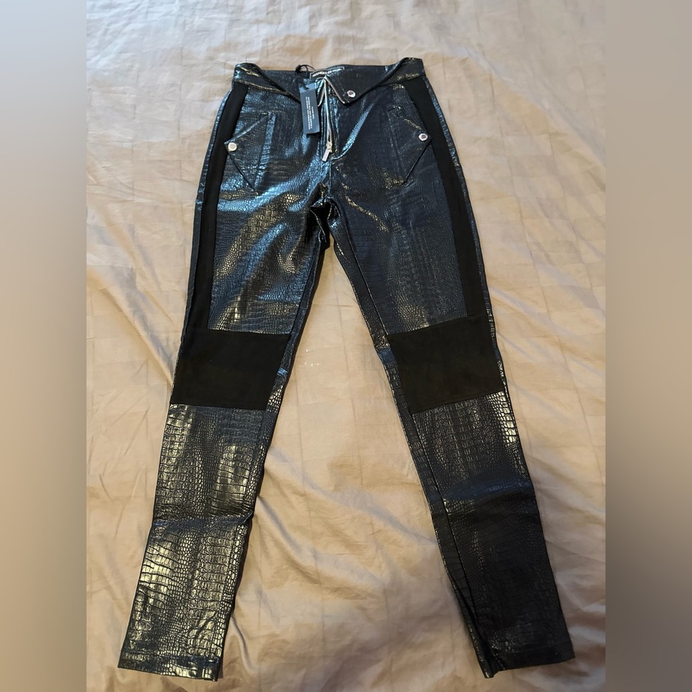 Maniere De Voir shake leather pants